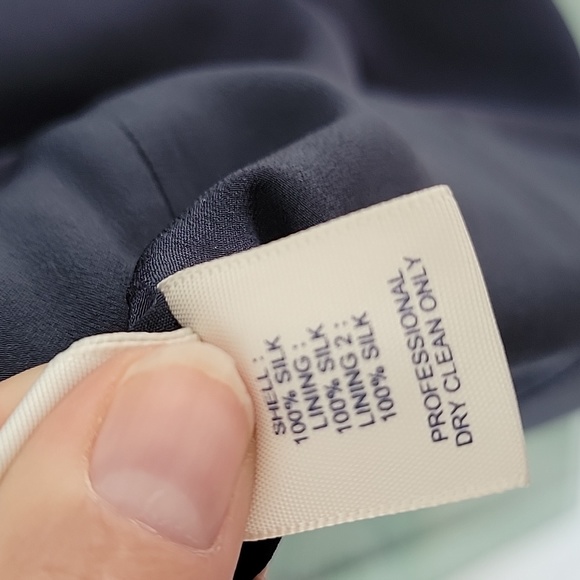 Rebecca Minkoff Silk Mini Dress Navy Blue Sz 2 - Picture 11 of 16